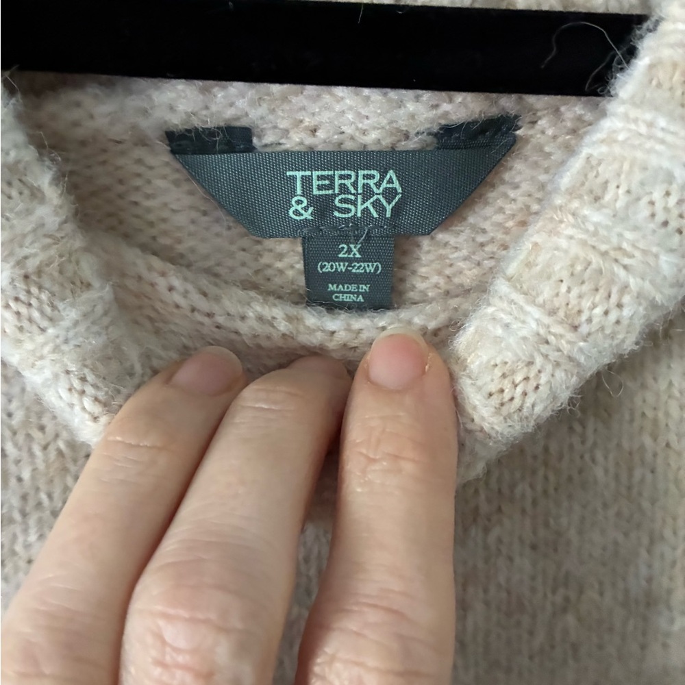 Terra & Sky Soft Beige Crew Neck Sweater - Picture 4 of 6